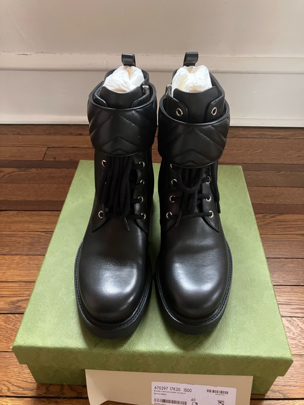 Gucci Double G 40 mm Ankle Boot
Black Leather